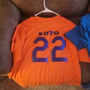 Vibrant Orange Sports Jersey with Blue Number